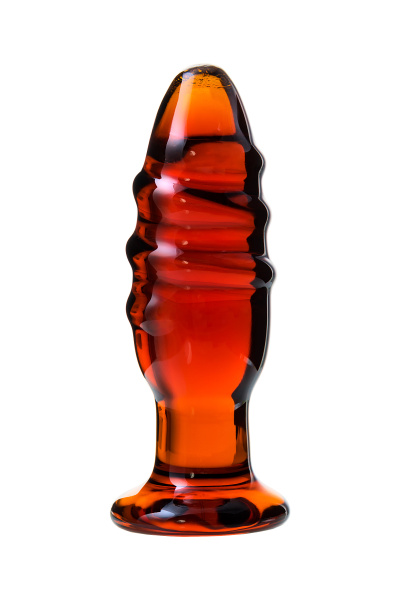 Анальная втулка Sexus Glass, стекло, коричневая 12,5 см, Ø 4 см