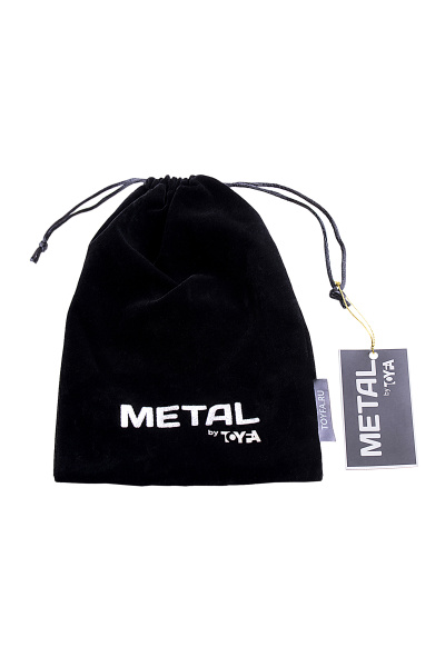 Анальная втулка  TOYFA METAL, металл+исскуственный мех , серебрянная, с белым хвостиком, 13 см