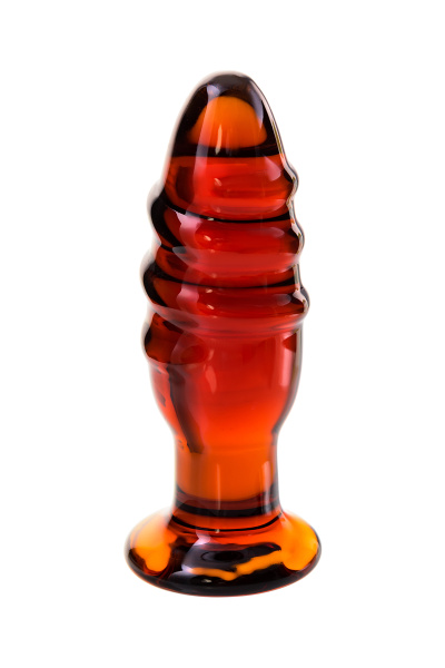 Анальная втулка Sexus Glass, стекло, коричневая 12,5 см, Ø 4 см