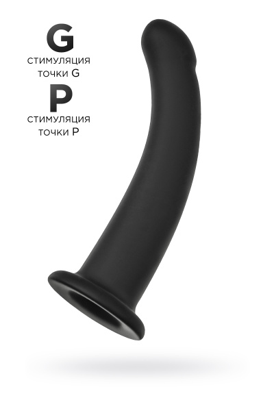 Фаллоимитатор POPO Pleasure by TOYFA Serpens с изгибом M, силикон, черный, 16,5 см