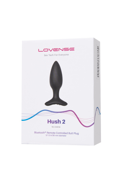 Анальная втулка LOVENSE Hush 2 (S), силикон, черная, 12,1 см, Ø 3,8 см