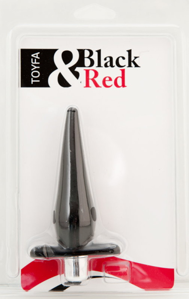 Анальная втулка BLACK & RED BY TOYFA с вибрацией, влагостойкая, TPE, черная, 12,7 см, Ø 3 см