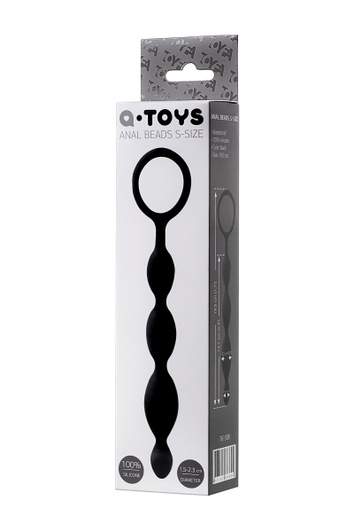 Цепочка анальная TOYFA A-Toys, черная, 13,7 см, Ø 2,3