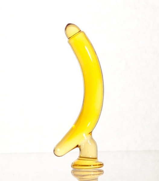 Фаллоимитатор Sexus Glass, стекло, желтый, 17,5 см