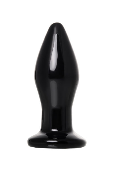 Вибровтулка Sexus Glass,стекло, черная, 10,5 см