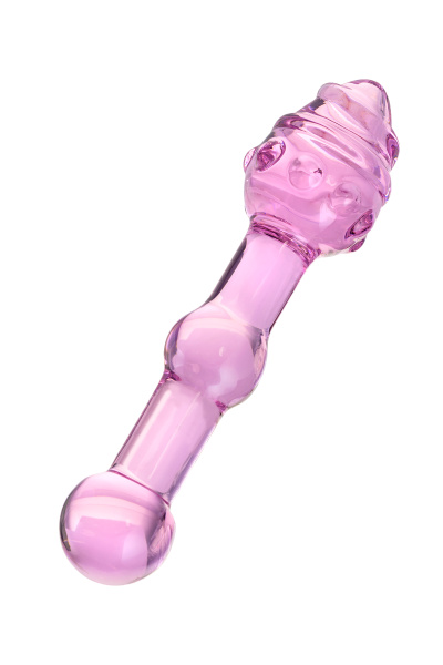 Двусторонний фаллоимитатор Sexus Glass, стекло, розовый 17 см