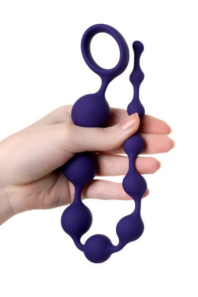 Анальная цепочка TOYFA ToDo  GRAPE, силикон, фиолетовая, 35 см, Ø 2,7 см