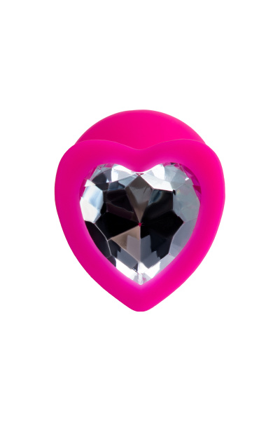 Анальная втулка TODO BY TOYFA DIAMOND HEART, силикон, розовая, 8 см, Ø 3 см