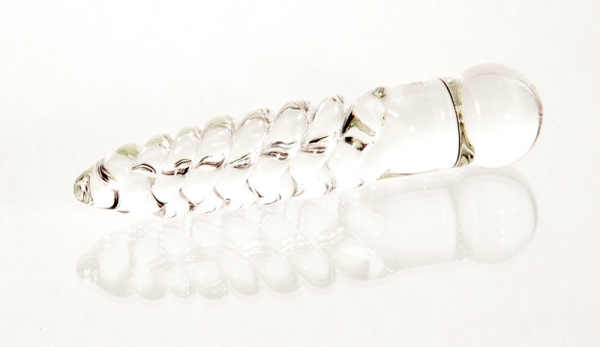 Двусторонний фаллоимитатор Sexus Glass, стекло,  прозрачный, 16 см